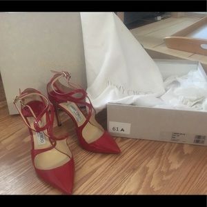 Jimmy Choo Lance red patent leather heels 👠